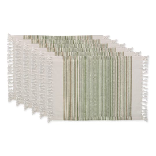 DII® 13" x 20" Fringed Striped Tabletoppers, 6ct. in Thyme | Michaels®